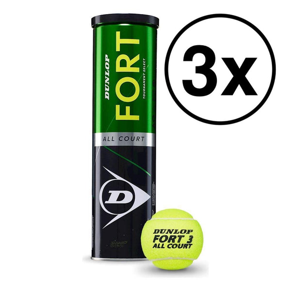 Dunlop Fort all Court Tournament Select 3 Cans of 4 Balls